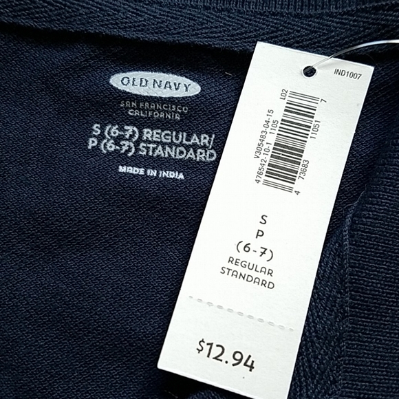 Navy long sleeve polo, boys size 6-7, Old Navy - Picture 2 of 4